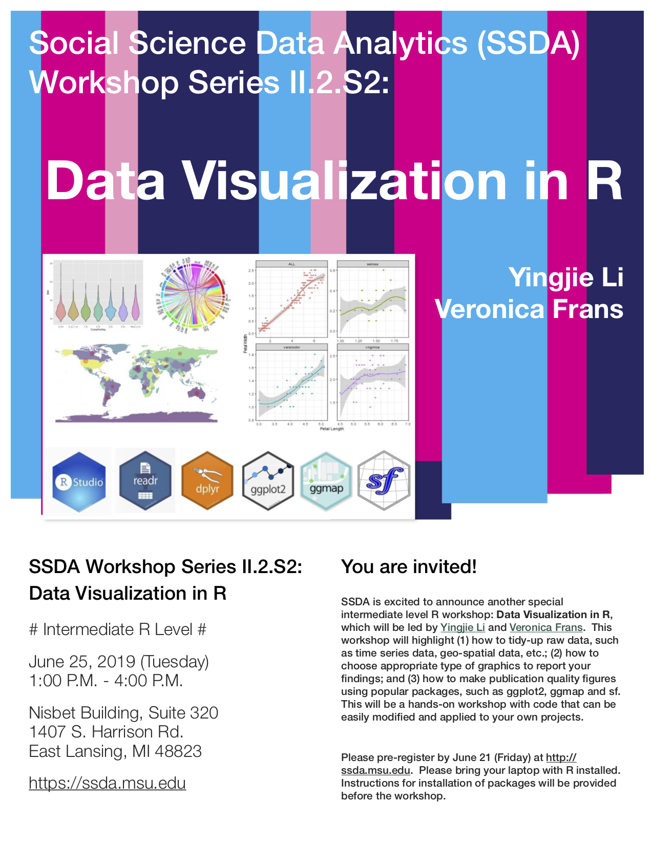 SSDA Workshop Flyer - Data Visualization in R