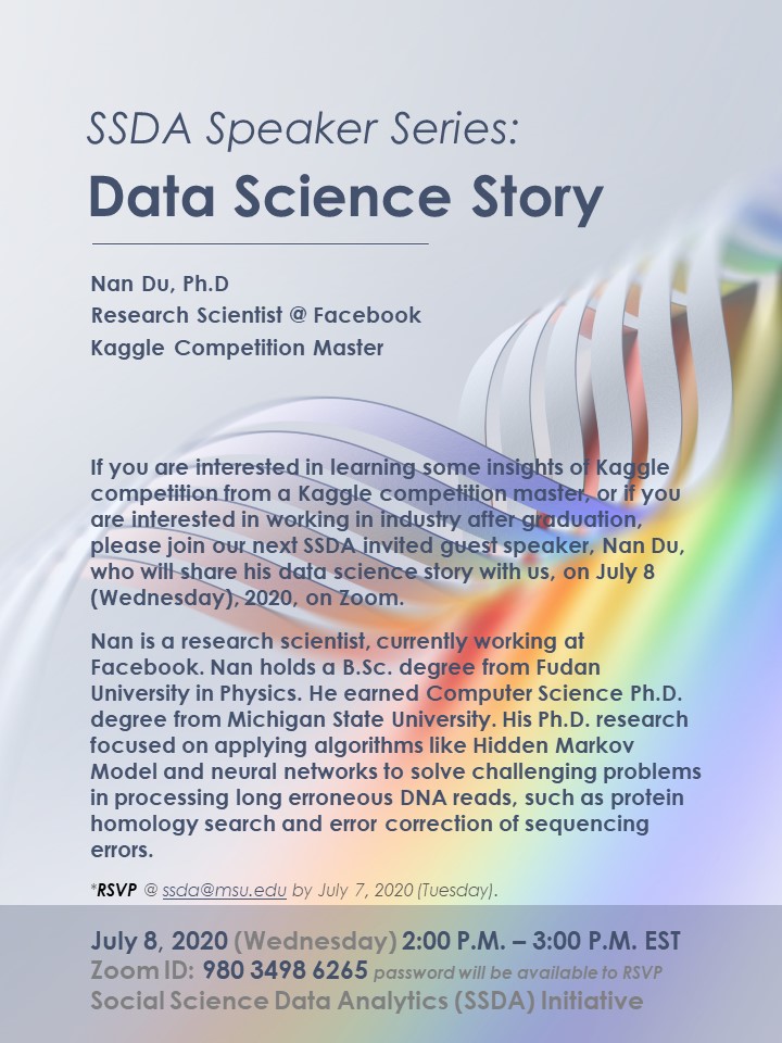 Speaker Nan Social Science Data Analytics Initiative Ssda Michigan State University